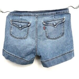 Women's 2008 Levi's 545 Denim Jean Shorts Snap Flap Pocket Size 10